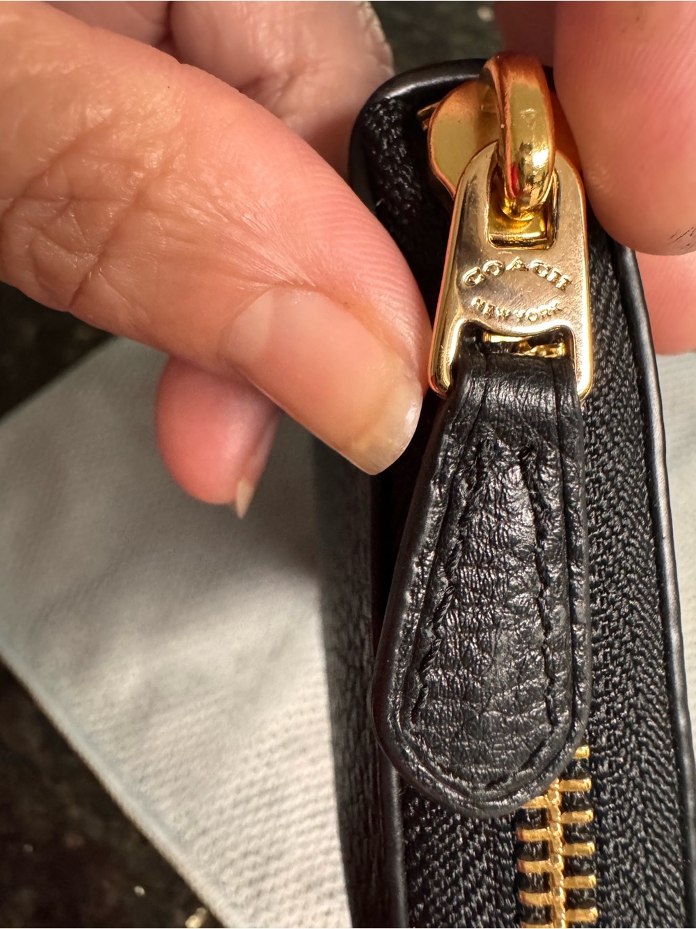 Coach Black Pebbled Leather Zip Wallet - Picture 9 of 15